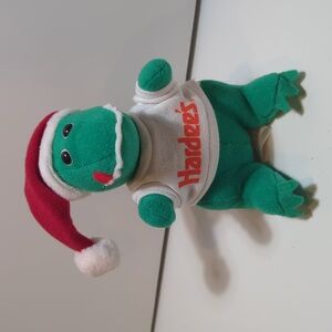 Hardee’s Christmas Alligator Plush with T Shirt Santa Hat Animal Fair Vintage